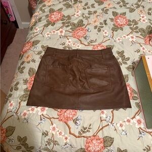 No Boundaries Brown Mini Skirt